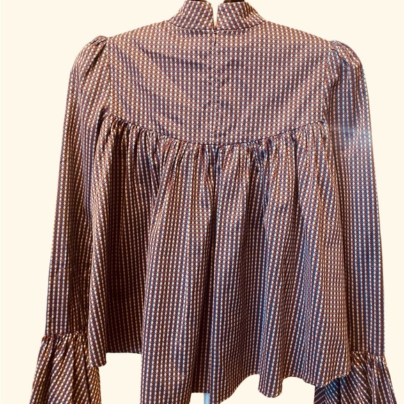 Caroline Constas Brown Patterned Women's Top - Picture 2 of 7